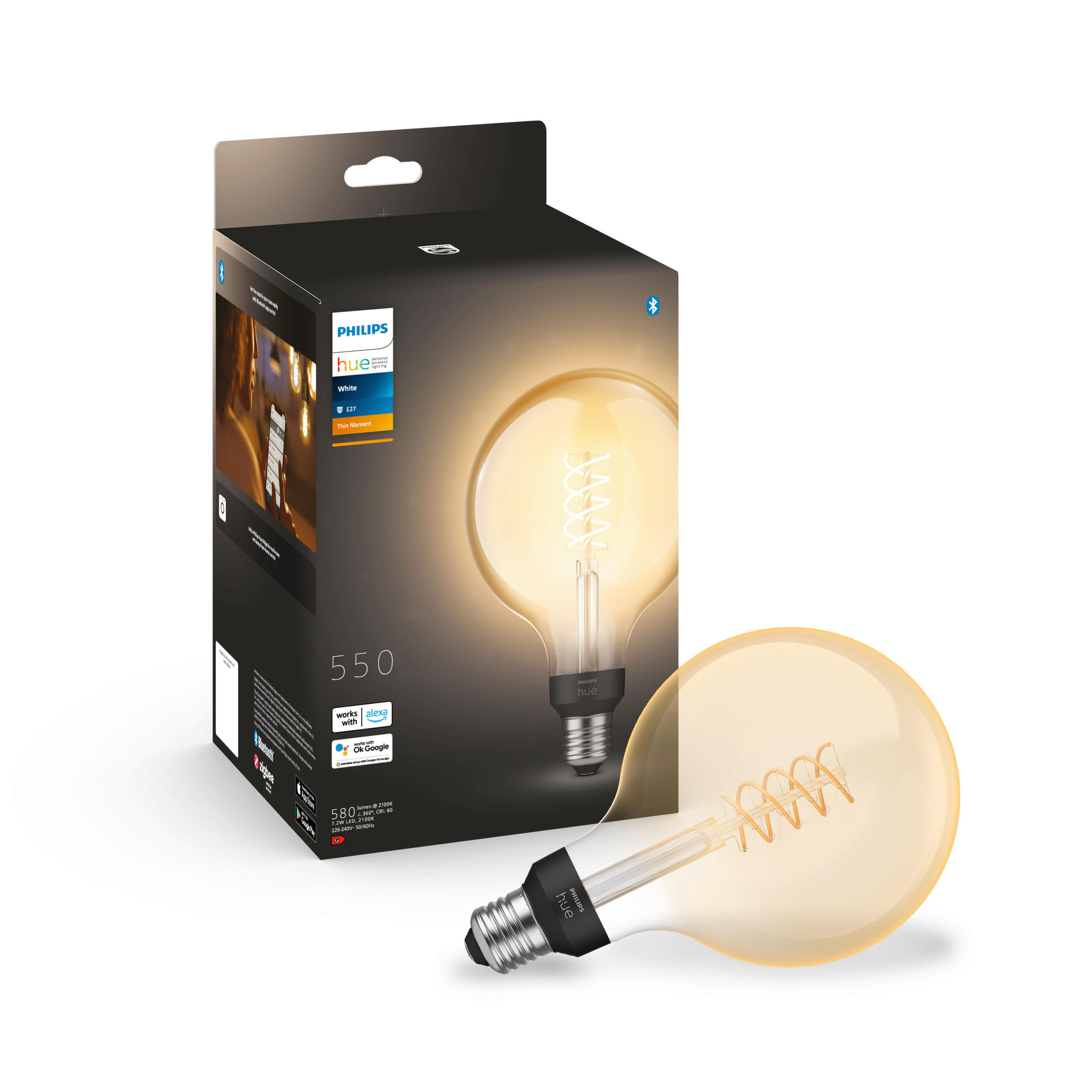 LED-FILAMENT-LEUCHTMITTEL   E27 7 W  - Basics (12,5/19,2/12,5cm) - Philips HUE
