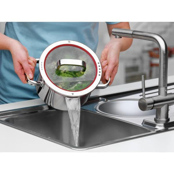 LONAC ZA MESO 3,9 l Function 4 - boje oplemenjenog čelika/crvena, Basics, metal/plastika (20cm) - WMF