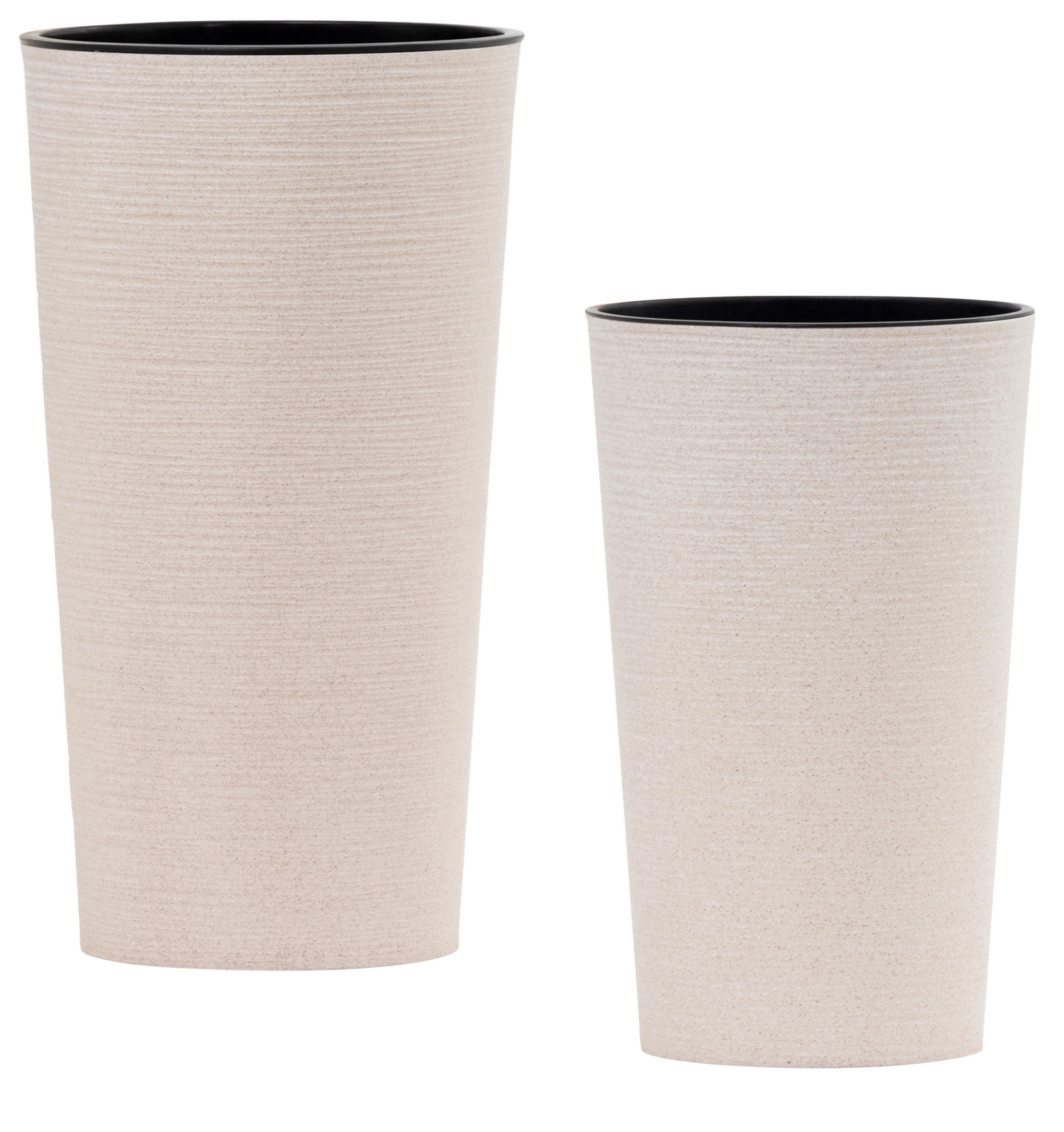 ÜBERTOPF-SET  2-teilig  - Weiß, Basics, Kunststoff - Siena Garden