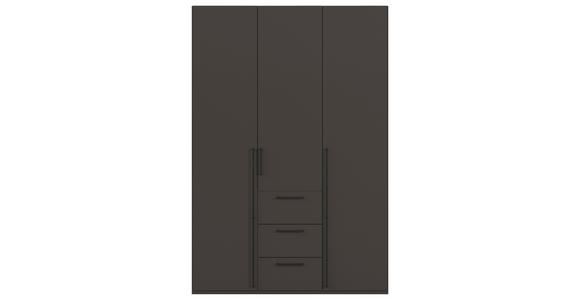 DREHTÜRENSCHRANK 151/223/61 cm,  in Graphitfarben, 3-türig  - Schwarz/Graphitfarben, Basics, Holzwerkstoff/Metall (151/223/61cm) - Novel