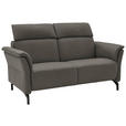 2-SITZER-SOFA in Leder Dunkelgrau  - Dunkelgrau/Schwarz, KONVENTIONELL, Leder/Metall (178/103/95cm) - Dieter Knoll