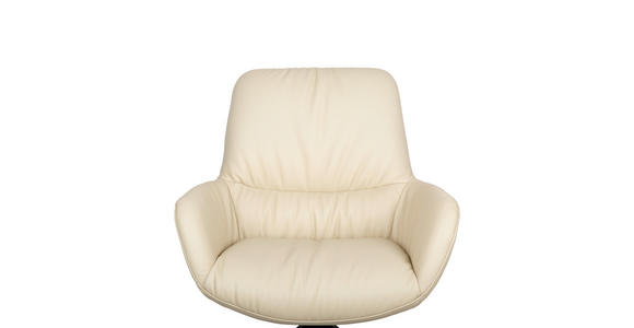 ARMLEHNSTUHL  in Aluminium, Eisen Echtleder pigmentiert  - Beige/Schwarz, Design, Leder/Metall (64/89/65cm) - Dieter Knoll