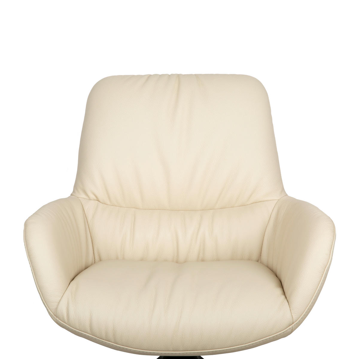 ARMLEHNSTUHL  in Aluminium, Eisen Echtleder pigmentiert  - Beige/Schwarz, Design, Leder/Metall (64/89/65cm) - Dieter Knoll