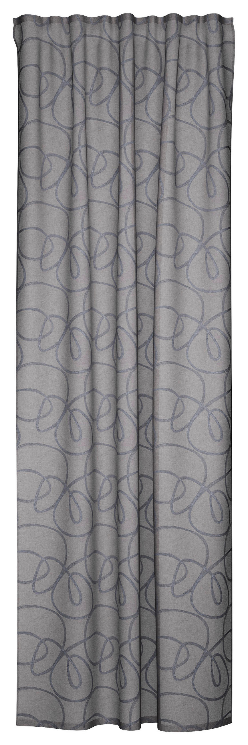 SCHLAUFENVORHANG halbtransparent  - Grau, Basics, Textil (135/245cm) - Fuggerhaus