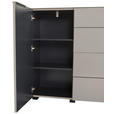 SIDEBOARD  180/99,7/42 cm 4 Schublade(n)  - Kaschmir/Schwarz, Design, Glas/Holzwerkstoff (180/99,7/42cm) - Novel
