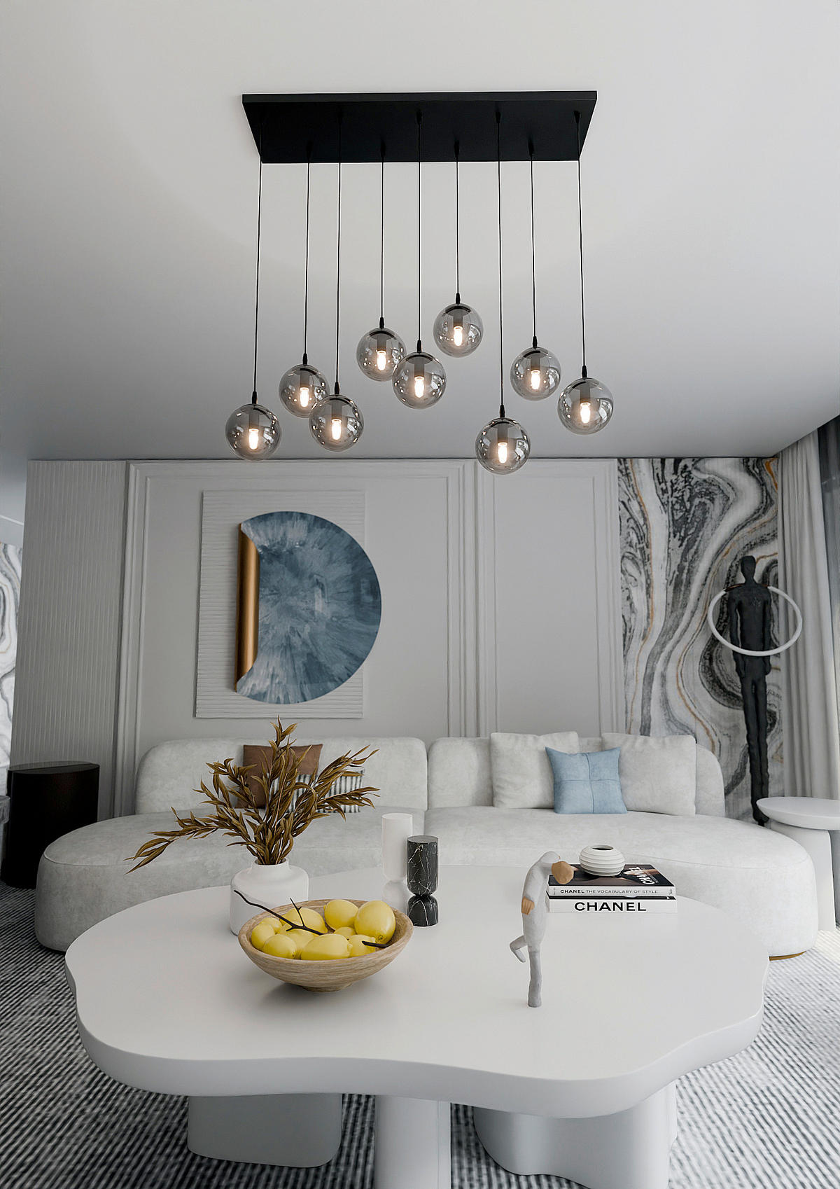 HÄNGELEUCHTE  92/22/120 cm    - Schwarz, KONVENTIONELL, Glas/Metall (92/22/120cm)