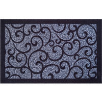 FUßMATTE 90/150 cm Grillo  - Blaugrau/Schwarz, LIFESTYLE, Kunststoff/Textil (90/150cm) - Grund