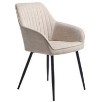 STOL MED ARMSTÖD  - sandfärgad/svart, Design, metall/textil (58/84/59cm) - Niels Andersson