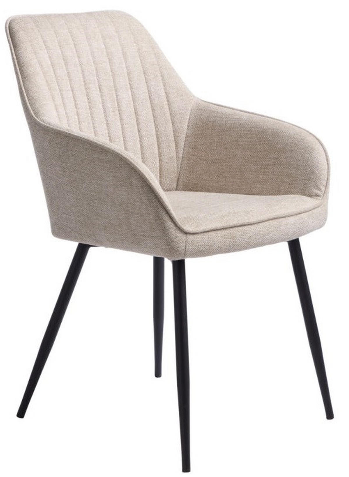 STOL MED ARMSTÖD  - sandfärgad/svart, Design, metall/textil (58/84/59cm) - Niels Andersson