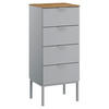 KOMMODE 40/100/42 cm Grau, Eichefarben  - Eichefarben/Alufarben, Trend, Holzwerkstoff/Kunststoff (40/100/42cm) - Stylife