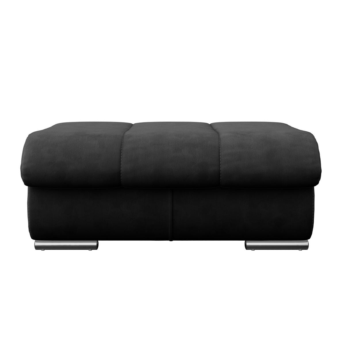 HOCKER in Textil Anthrazit  - Chromfarben/Anthrazit, Modern, Textil/Metall (100/43/80cm) - MID.YOU