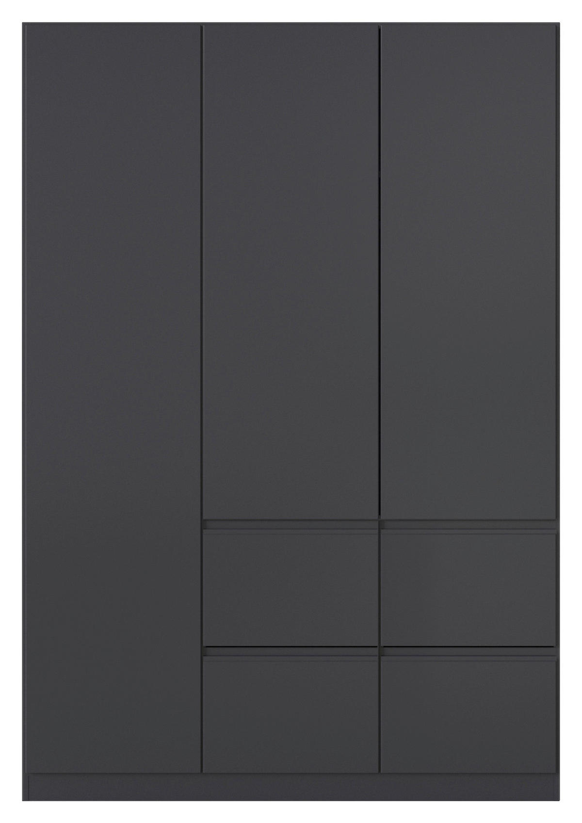 DREHTÜRENSCHRANK 3-türig Grau  - Grau, Trend, Holzwerkstoff/Kunststoff (136/197/54cm) - Xora