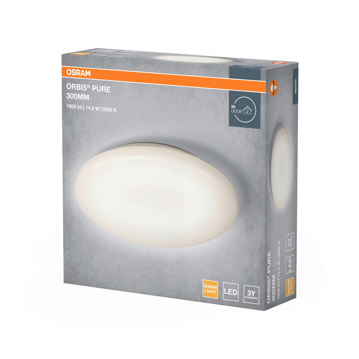 LED-DECKENLEUCHTE 30/8 cm   - Weiß, Basics, Kunststoff/Metall (30/8cm) - Osram