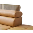 ECKSOFA in Echtleder Senfgelb  270/220 cm  - Senfgelb/Schwarz, Design, Leder/Metall (270/220cm) - Novel
