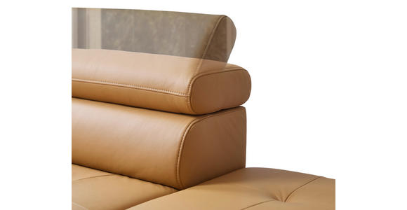 ECKSOFA in Echtleder Senfgelb 270/220 cm - Senfgelb/Schwarz, Design, Leder/Metall (270/220cm) - Novel