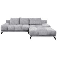 ECKSOFA Grau Chenille  - Schwarz/Grau, MODERN, Textil/Metall (290/182cm) - Hom`in