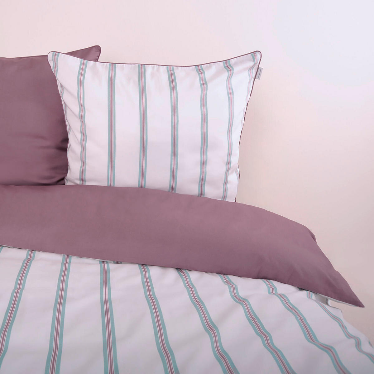 WENDEBETTWÄSCHE Satin 135/200 cm  - Salbeigrün/Mauve, Basics, Textil (135/200cm) - Tom Tailor