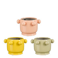 CVETLIČNI LONEC - rumena/pink, Basics, keramika (17/11cm)