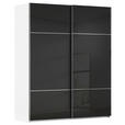 SCHWEBETÜRENSCHRANK 162/223/68 cm 2-türig Schwarz, Weiß  - Chromfarben/Schwarz, KONVENTIONELL, Glas/Holzwerkstoff (162/223/68cm) - Novel