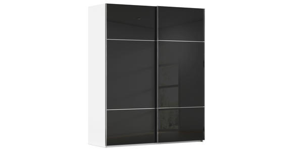 SCHWEBETÜRENSCHRANK 162/223/68 cm 2-türig Schwarz, Weiß - Chromfarben/Schwarz, KONVENTIONELL, Glas/Holzwerkstoff (162/223/68cm) - Novel