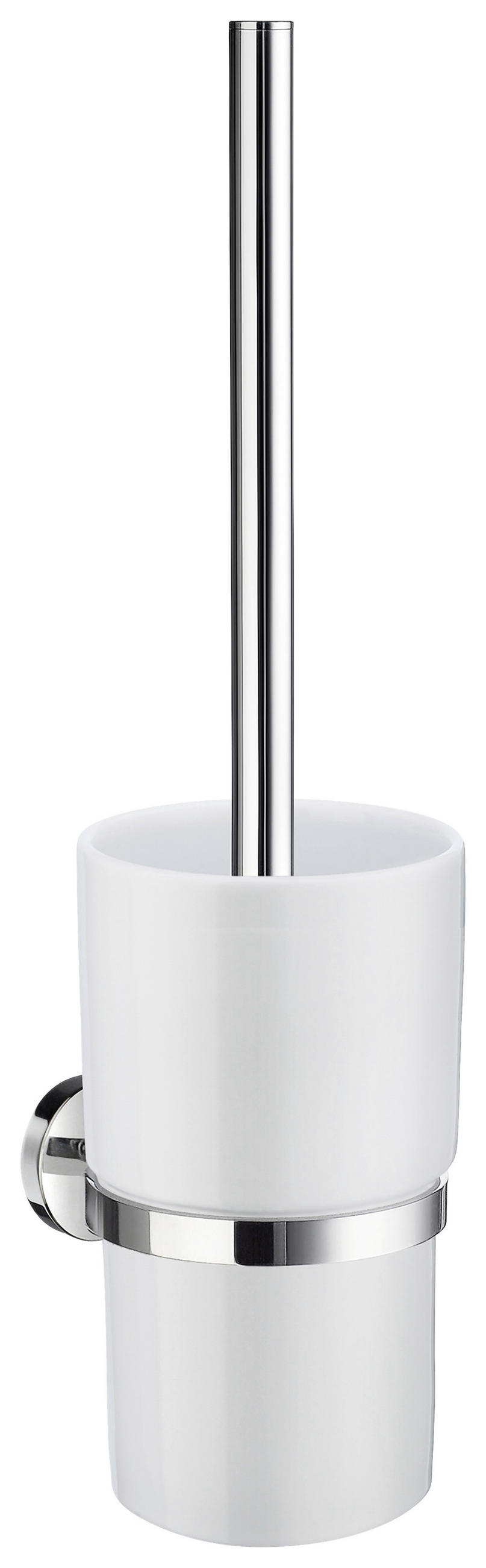 WC-BÜRSTENGARNITUR - Chromfarben/Weiß, Basics, Keramik/Kunststoff (11,9/38/11,9cm) - Smedbo