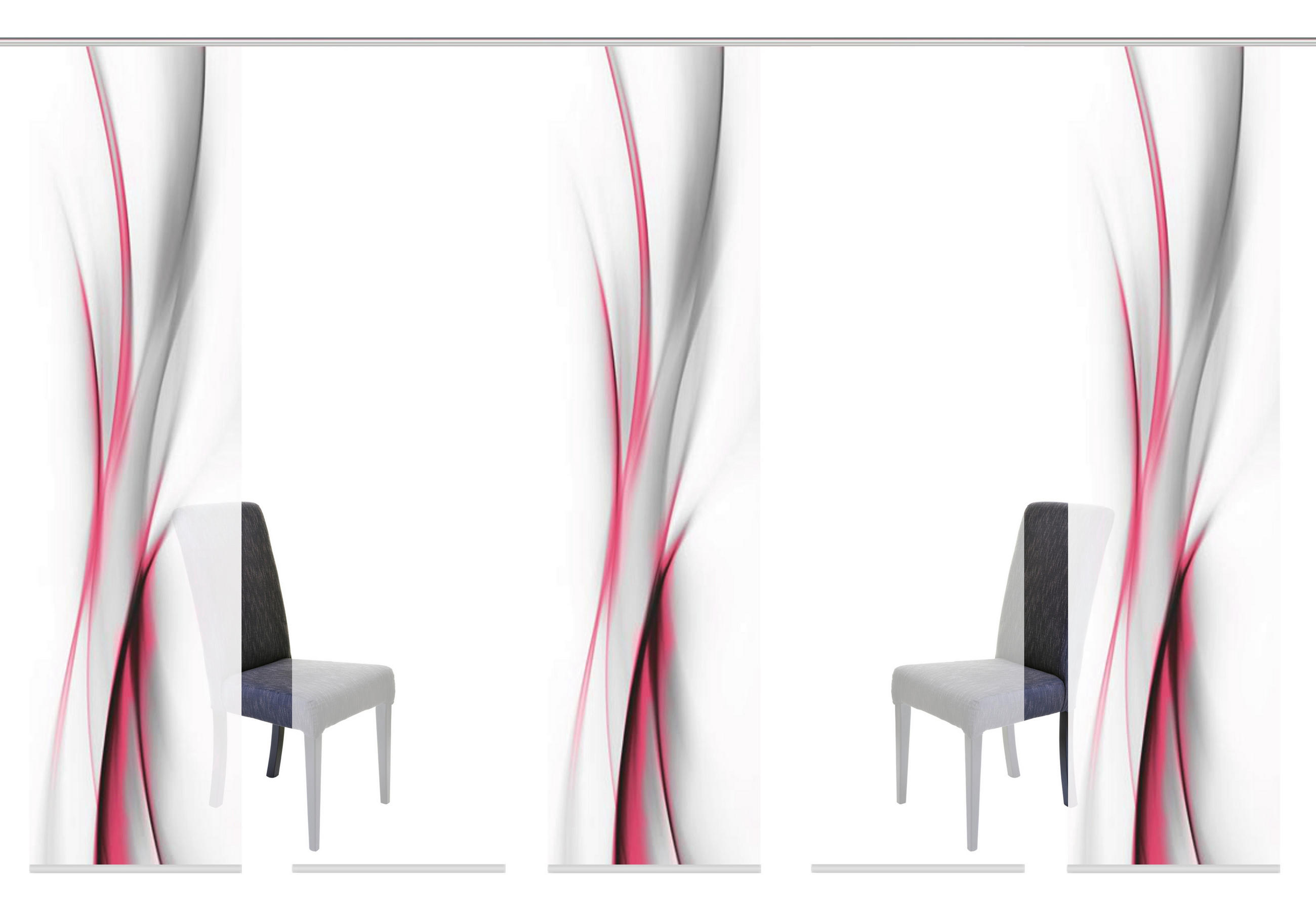 FLÄCHENVORHANG  5 Stück  halbtransparent   60/245 cm  - Rot, Design, Textil (60/245cm)