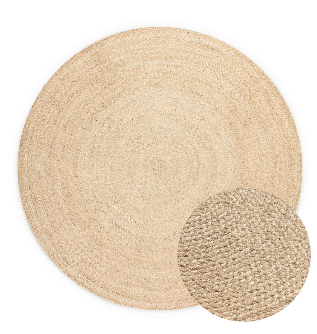 JUTETEPPICH 140 cm Jute Braided Champagner  - Champagner, Design, Textil (140cm)