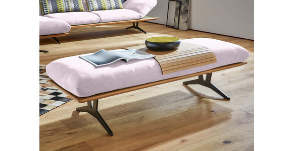 HOCKERBANK in Holz, Textil Hellrosa - Hellrosa/Schwarz, Design, Holz/Textil (150/43/60cm) - Dieter Knoll