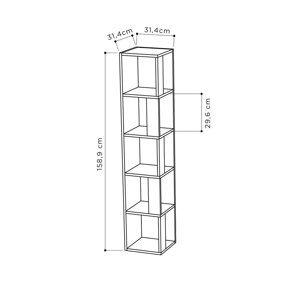 HÖRNHYLLA i 32/159/32 cm ekfärgad  - ekfärgad, Design, trämaterial (32/159/32cm) - Livetastic
