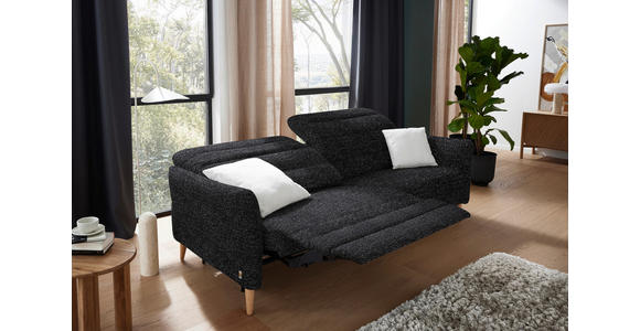 2-SITZER-SOFA in Webstoff Schwarz - Eiche Bianco/Schwarz, Design, Holz/Textil (234-262/85-106/98-112cm) - Dieter Knoll
