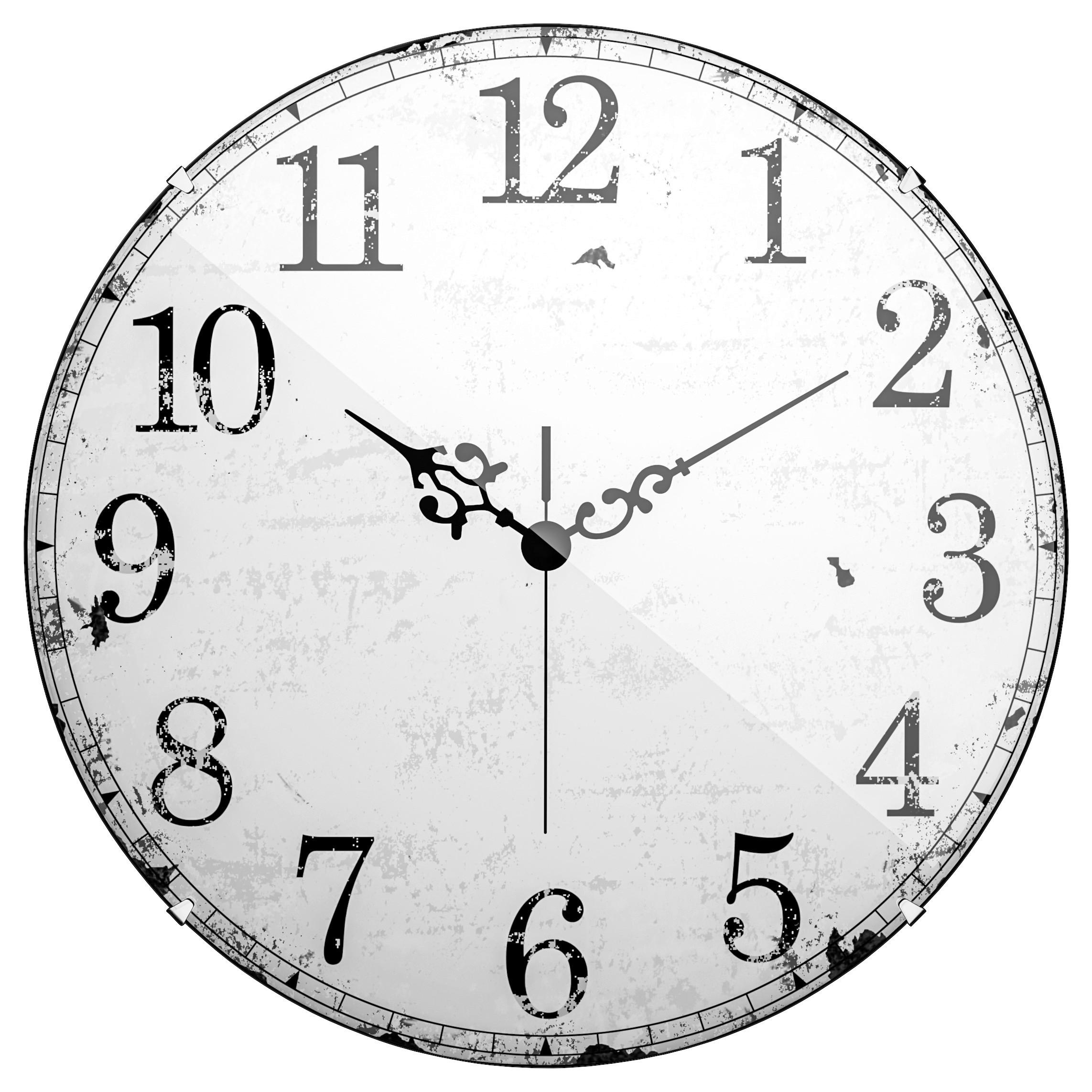 WANDUHR 20 cm   - Schwarz/Weiß, Basics, Kunststoff (20cm)