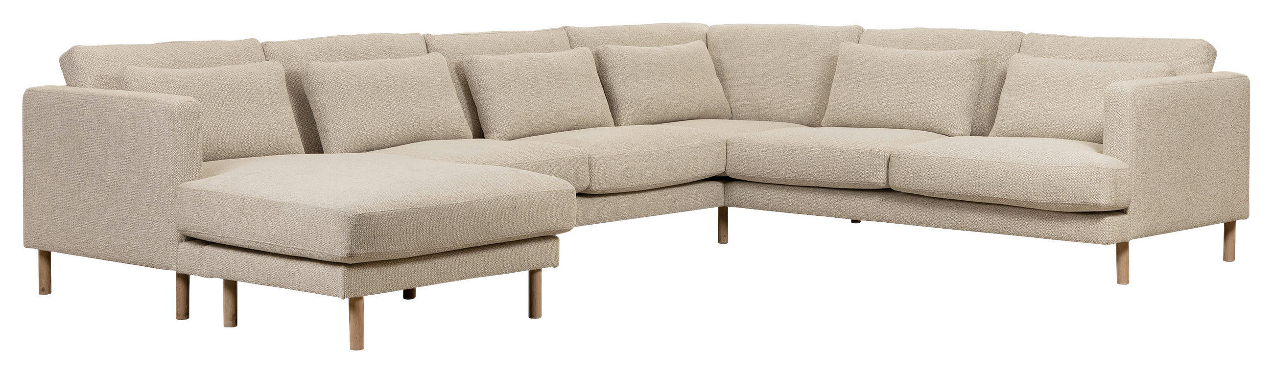 SOFFA i grå  - ek Bianco/grå, Basics, metall/trä (331/84/165-256cm) - Novel