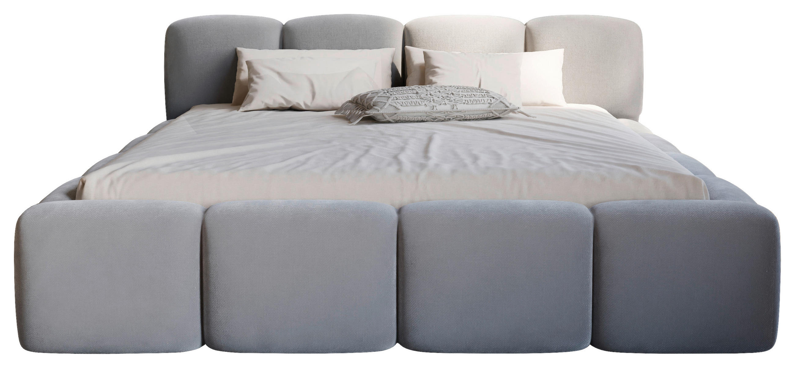 POLSTERBETT Lattenrost, Bettkasten Hellgrau 180/200 cm  - Hellgrau/Schwarz, Design, Holz/Textil (180/200cm) - Boxxx