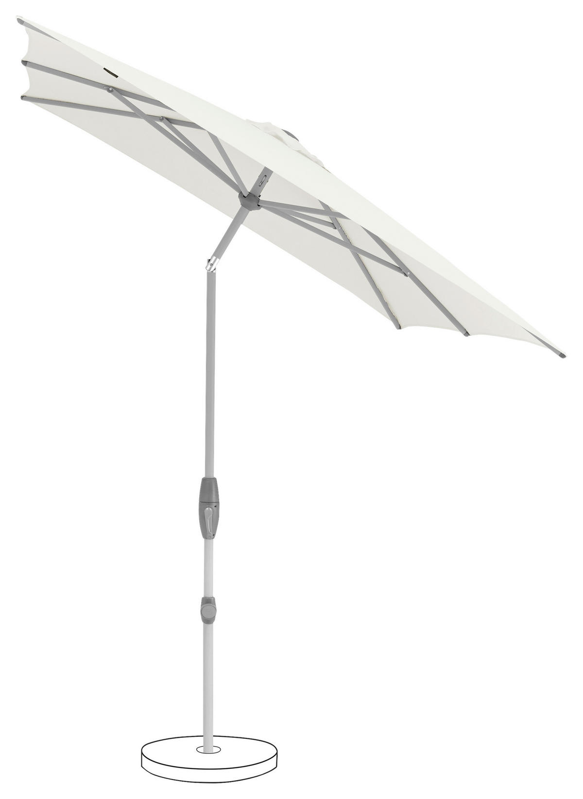 SONNENSCHIRM Naturfarben  - Silberfarben/Naturfarben, KONVENTIONELL, Textil/Metall (250/200cm) - Suncomfort by Glatz