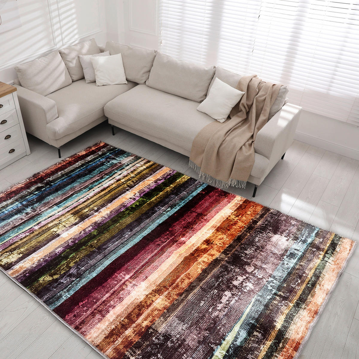 FLACHWEBETEPPICH 160/230 cm Piper Multicolor rechteckig  - Multicolor, Basics, Textil (160/230cm) - Astra