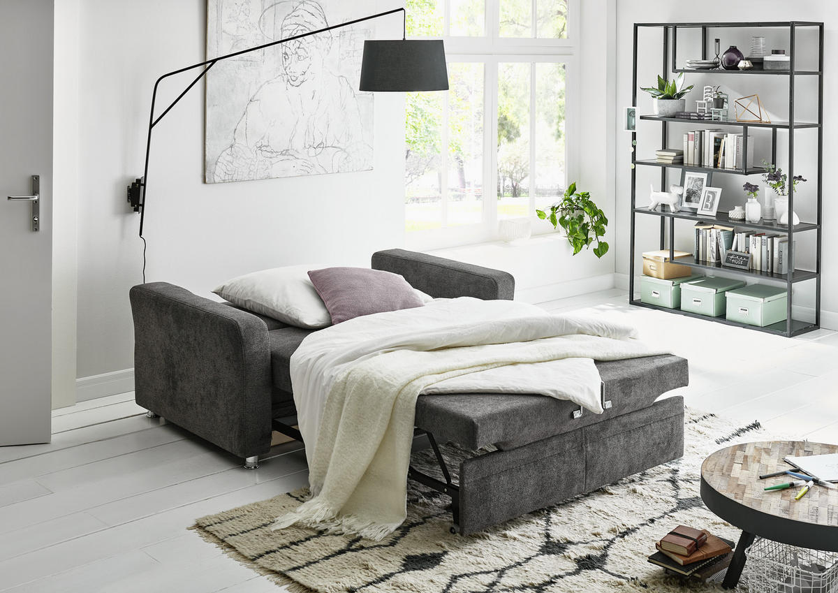 SCHLAFSOFA Naturfarben  - Naturfarben, KONVENTIONELL, Textil/Metall (206/90/100cm) - Beldomo Style