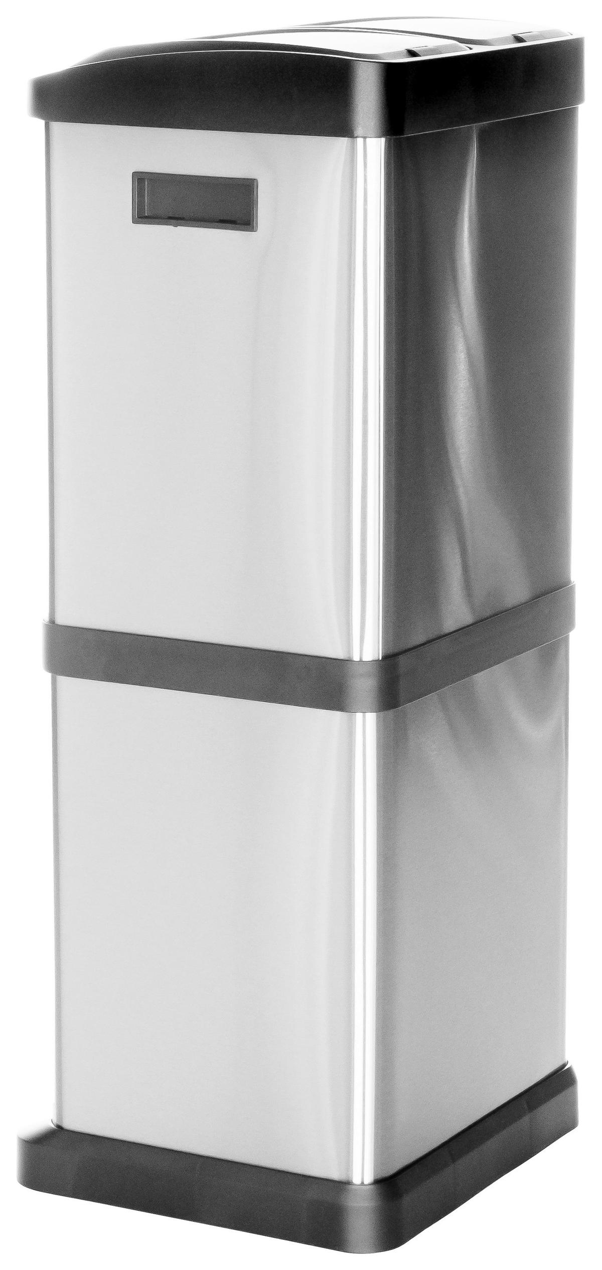 ABFALLSAMMLER 32 L  - Silberfarben/Schwarz, Basics, Kunststoff/Metall (32/78/32cm) - MID.YOU
