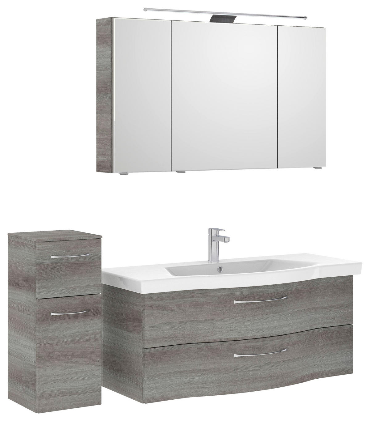 BADEZIMMER 4-teilig  in 152 cm  - Chromfarben/Graphitfarben, KONVENTIONELL, Glas/Keramik (152cm) - Pelipal