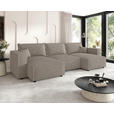 WOHNLANDSCHAFT Beige Cord  - Beige/Schwarz, MODERN, Kunststoff/Textil (153/350/153cm) - Xora