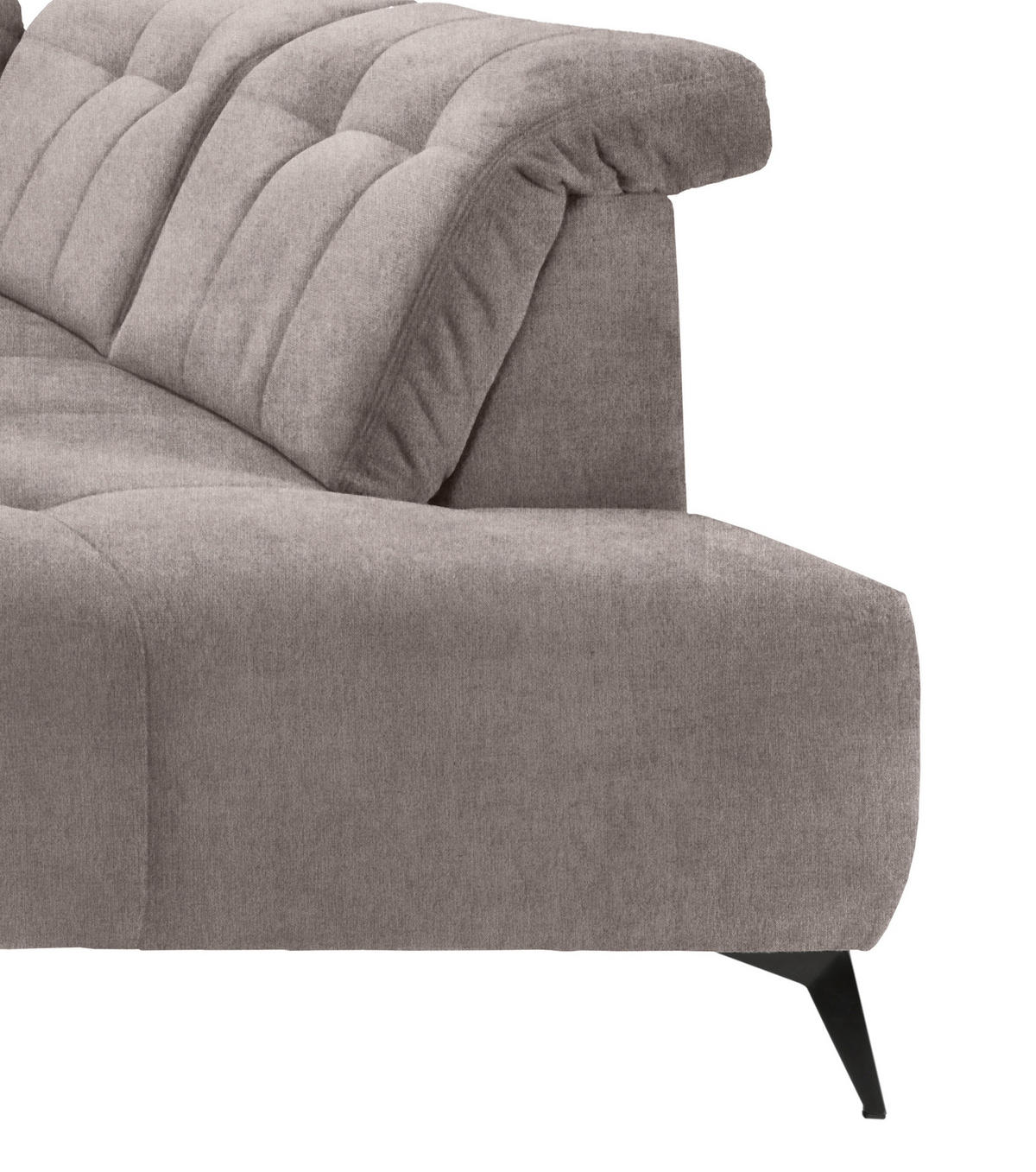 WOHNLANDSCHAFT in Mikrofaser Taupe  - Taupe/Schwarz, MODERN, Textil/Metall (180/337/200cm) - Livetastic
