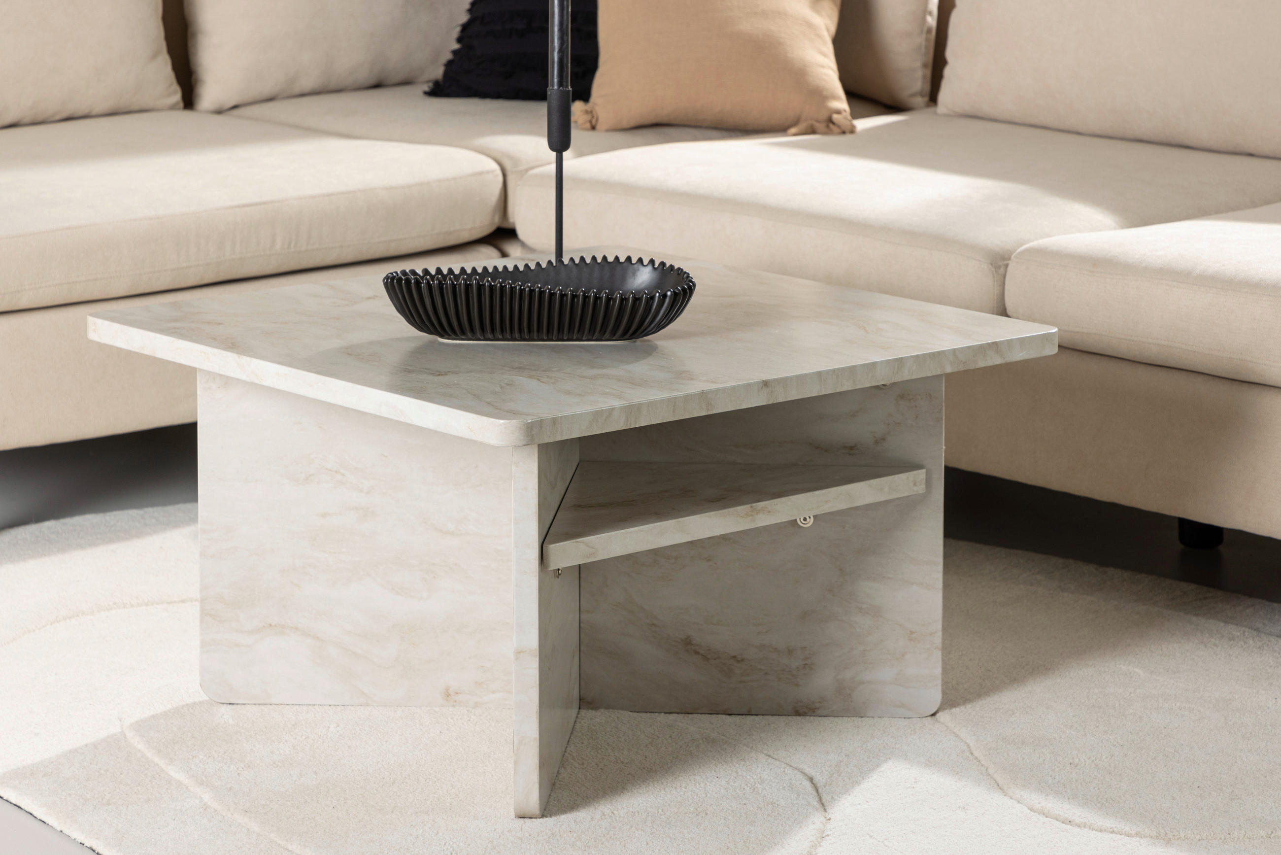 SOFFBORD i trämaterial 75/75/42 cm  - beige, Design, trämaterial (75/75/42cm) - Livetastic