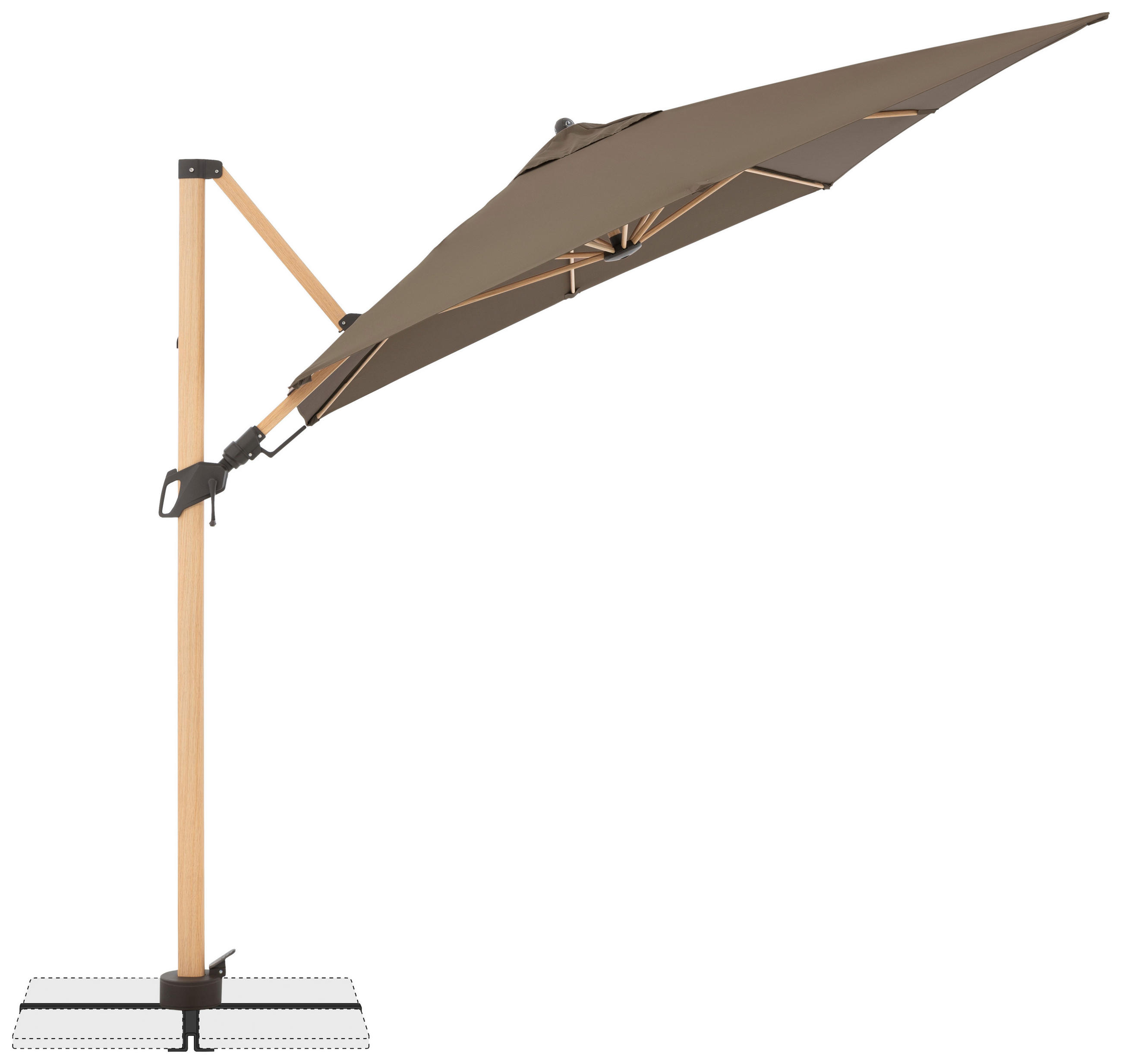AMPELSCHIRM 300X220 cm Greige  - Greige/Eschefarben, Basics, Textil/Metall (300/220cm) - Doppler