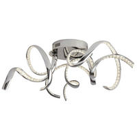 LED MENNYEZETI LÁMPA - krómszínű/átlátszó, Design, Üveg/fém (75/25cm)