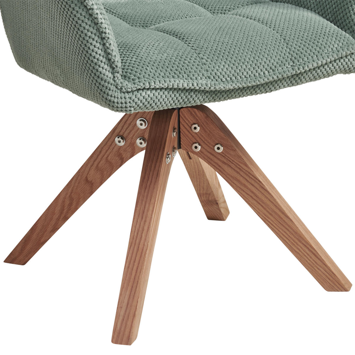ARMLEHNSTUHL  Sitzfläche 360° drehbar, inklusive Armlehnen Webstoff  - Eichefarben/Grün, Basics, Holz/Textil (61/85/63cm) - MID.YOU