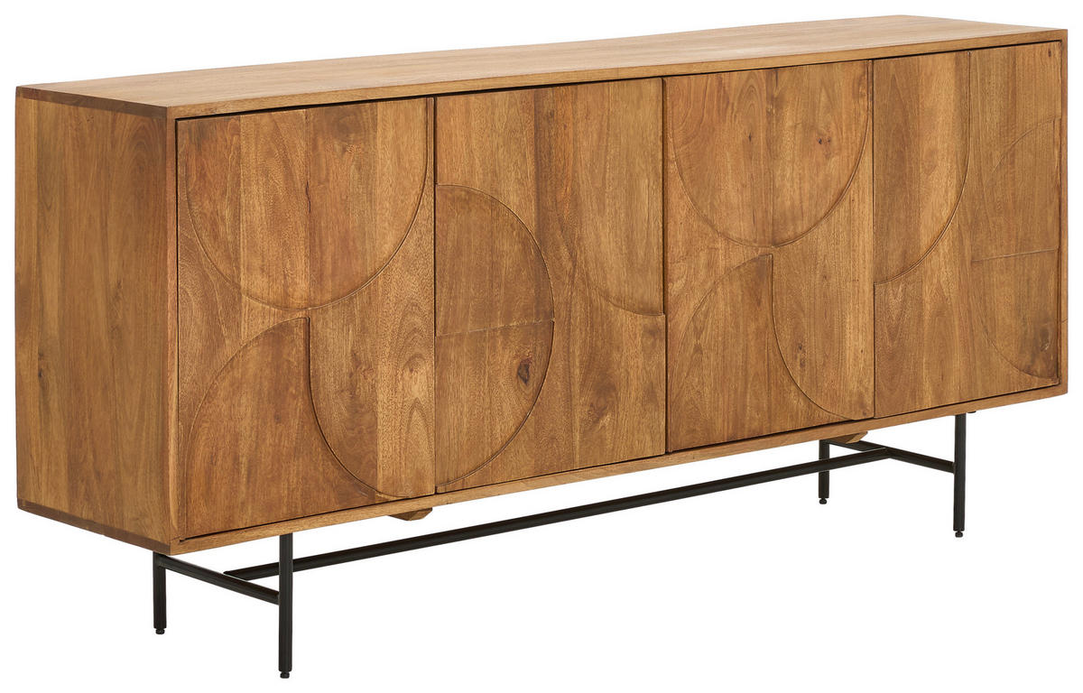 SIDEBOARD  in 175/80/40 cm  - Grau/Honig, KONVENTIONELL, Holz/Metall (175/80/40cm) - Livetastic