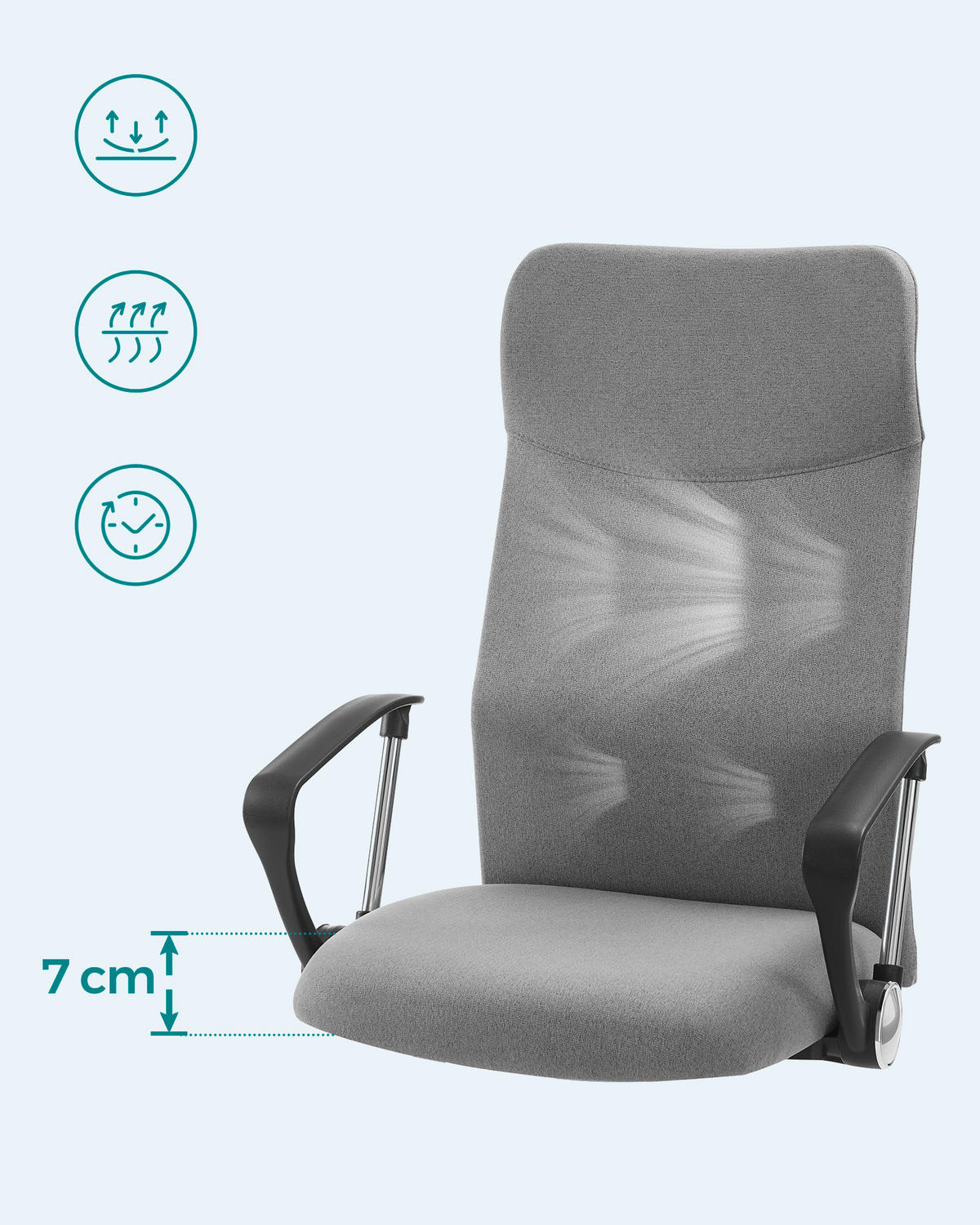 OTOČNÁ STOLIČKA, sivá - čierna/sivá, Basics, kov/textil (63/110-120/63cm) - Boxxx