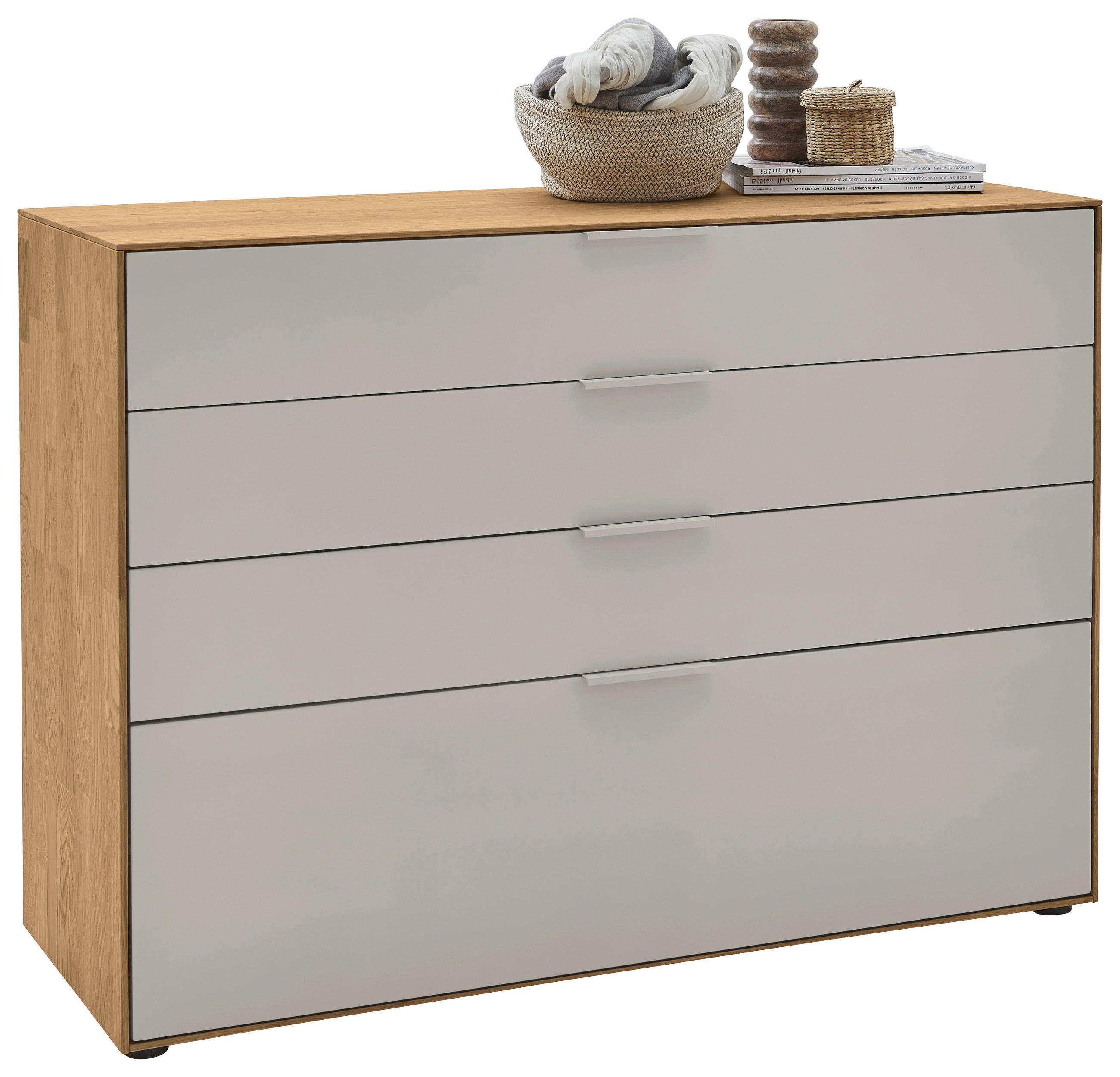 SIDEBOARD  121/88/45 cm 4 Schublade(n)  - Wildeiche/Perlmutt, Design, Holz/Holzwerkstoff (121/88/45cm) - Valnatura