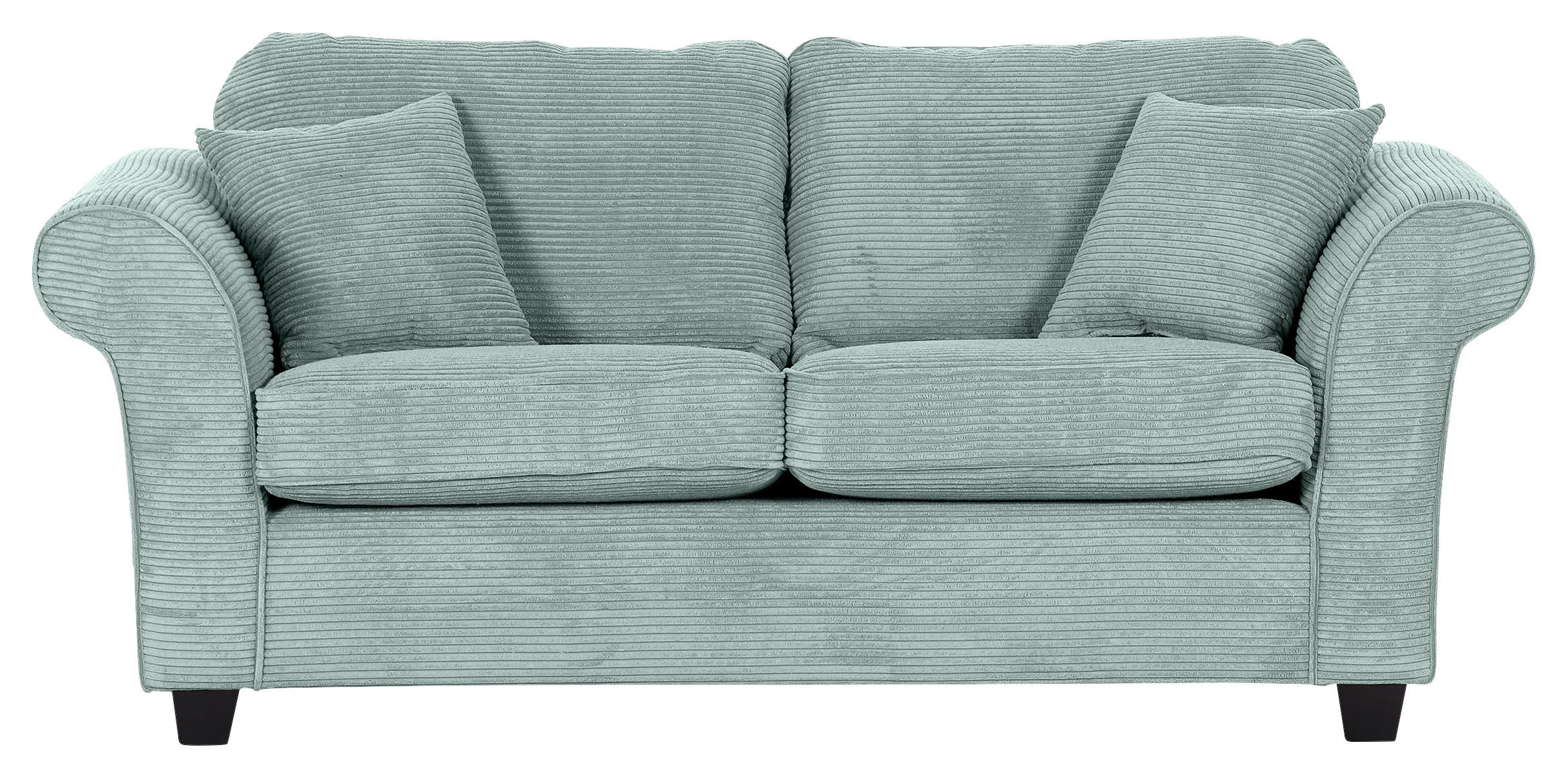 2-SITZER-SOFA Cord Mintgrün  - Dunkelbraun/Mintgrün, KONVENTIONELL, Holz/Textil (190/70/90cm) - home24