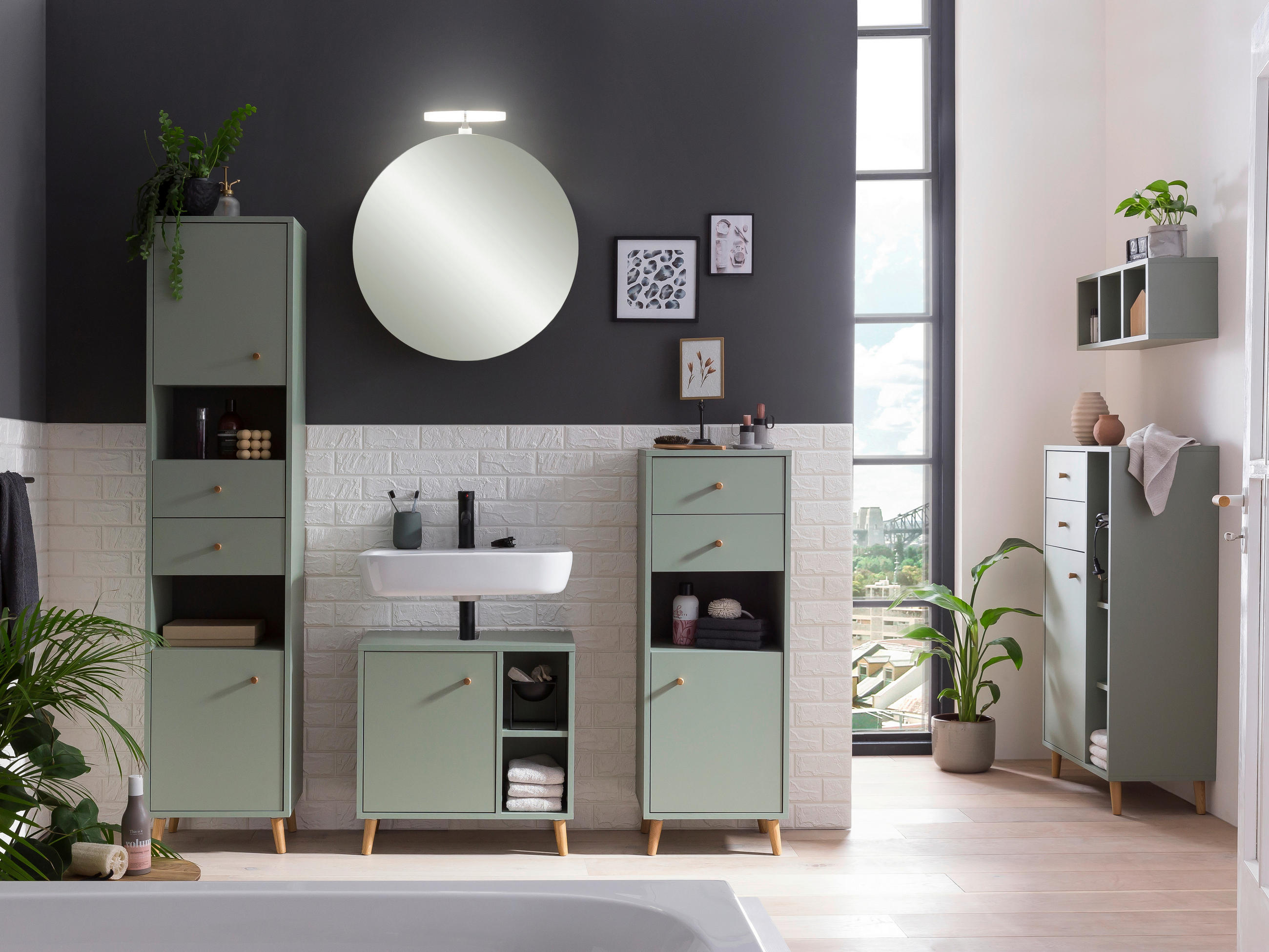 HIGHBOARD Schildmeyer Bjarne  in 40,3/113,4/33,1 cm  - Jadegrün/Salbeigrün, MODERN, Holz/Holzwerkstoff (40,3/113,4/33,1cm) - Stylife