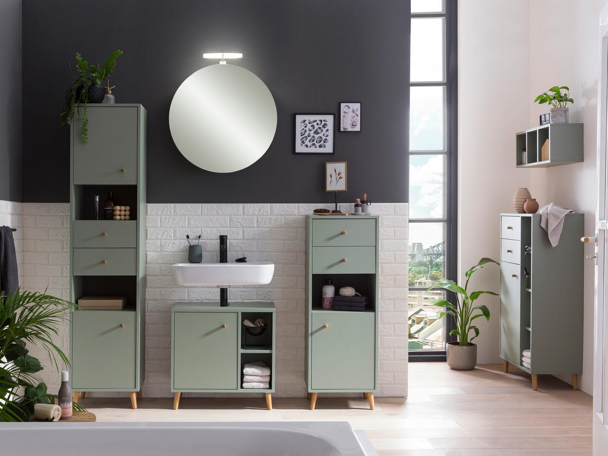 HIGHBOARD Schildmeyer Bjarne  in 40,3/113,4/33,1 cm  - Jadegrün/Salbeigrün, MODERN, Holz/Holzwerkstoff (40,3/113,4/33,1cm) - Stylife
